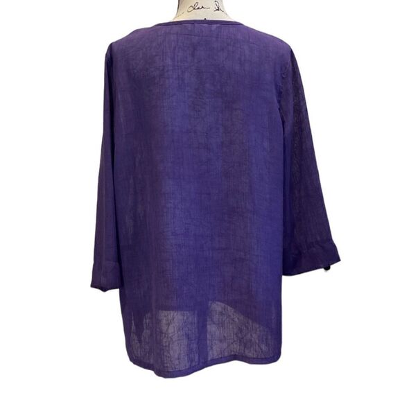 Napa Valley Women’s Button Up Embellished Purple Blouse Size Large - Picture 3 of 11